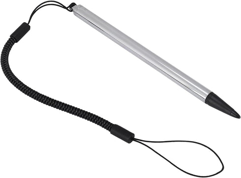 Touch Pen with Spring Rope, Resistive Hard-tip Pen with Anti-Lost Spring Rope for POS, PDA, Car Navigator (Silver)
