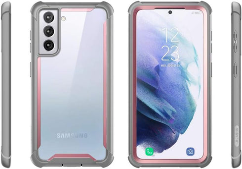 i-Blason Ares Series Case for Galaxy S21 Plus 5G, Rugged Clear Bumper Case Without Built-in Screen Protector (Pink)