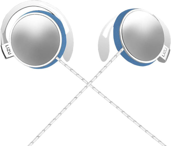 Clip On Earphones, Over-Ear Running Stereophone Headphones for Workout, Exercise, Gym, Compatible with iPhone, Android