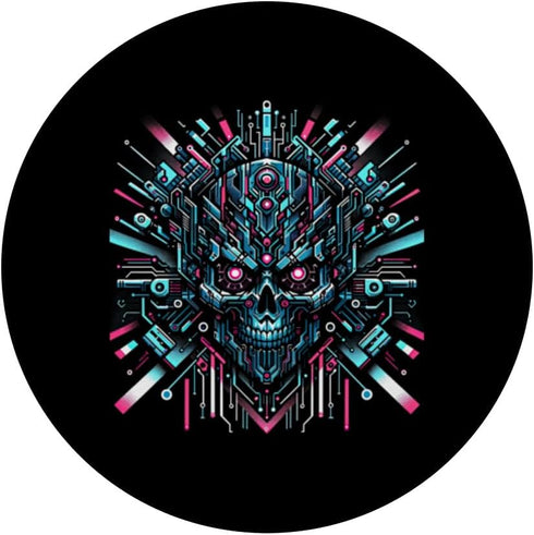 PopSockets Standard PopGrip - Cyberpunk Robotic Skull Cyborg Streetwear Heavy Metal Band