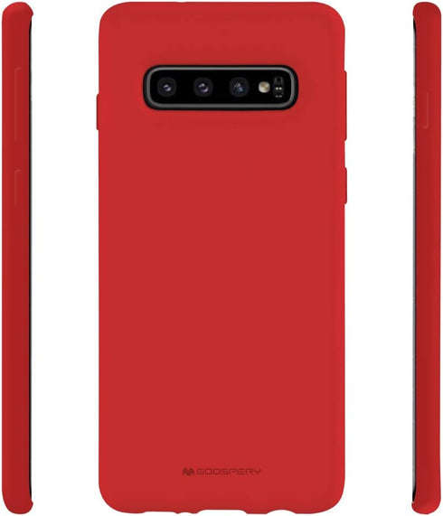GOOSPERY Soft Feeling Jelly for Samsung Galaxy S10 Case (2019) Silky Slim Bumper Cover (Red)