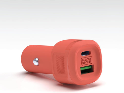 BLACK+DECKER USB C Car Charger, Compact 38W 2-Port Type C Charger with Power Delivery for iPhone 15 14 13 12 Series