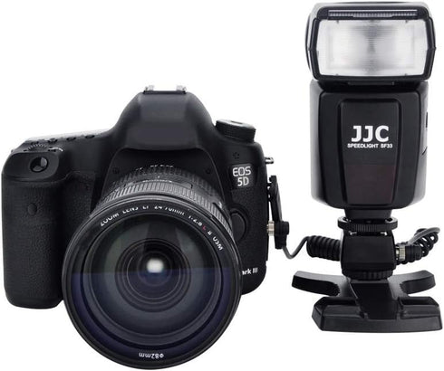 JJC Standard Hot Shoe Adapter with Extra PC Sync Connection Port for Cameras and Off-Camera Flash
