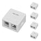 Iwillink 2-Port Keystone Jack Surface Mount Box, White, 5-Pack