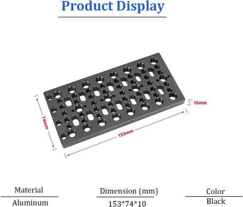 Multifunctional Cheese Plate with 1/4" 3/8" Threads - Easy Switching Plate for Railblocks and Camera DIY Accessories