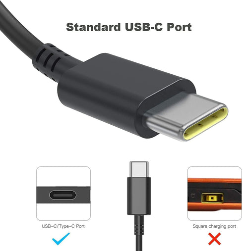 Replacement 65W USB C Lenovo Laptop Charger, Compatible with ThinkPad T480s T580s T490 E480 E580 Chromebook