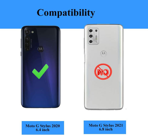 Moto G Stylus/Pro (2020) Case with Tempered Glass Screen Protectors, Androgate Ring Kickstand Shockproof Cover