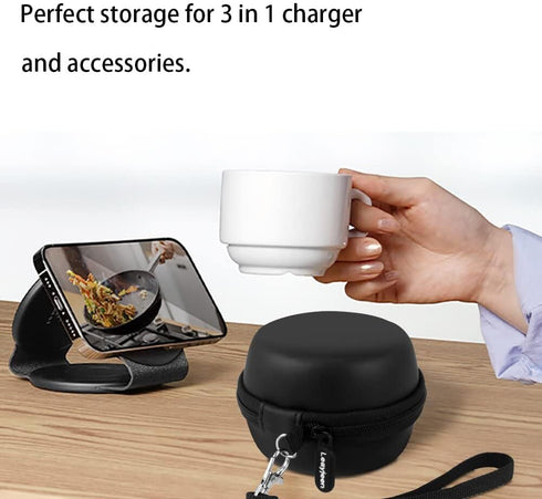 Leayjeen Travel Case for Hicober 3 in 1 Charging Station, Foldable Magnetic Charging Station Storage Case