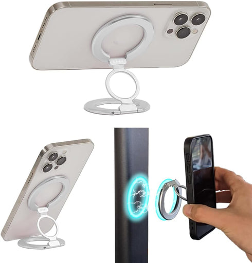 STANDX 360 Phone Ring Holder for MagSafe Case, Strong Magnetic Cell Phone Grip, Rotation Kickstand Compatible
