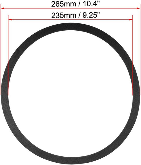 uxcell Black 10 Inch EVA Foam Speaker Edge Surround Rings Replacement Parts for Speaker Repair or DIY