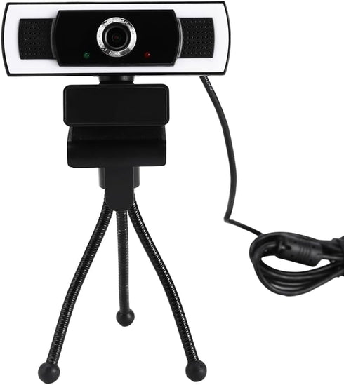 WEISHIXIN Webcam with Microphone, 1080P auto Zoom, Software Control & Privacy Cover, USB