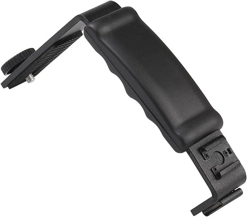 L-Shape Flash Bracket with Dual Flash Cold Shoe Mount, Versatile for Camcorder, Microphone, DSLR