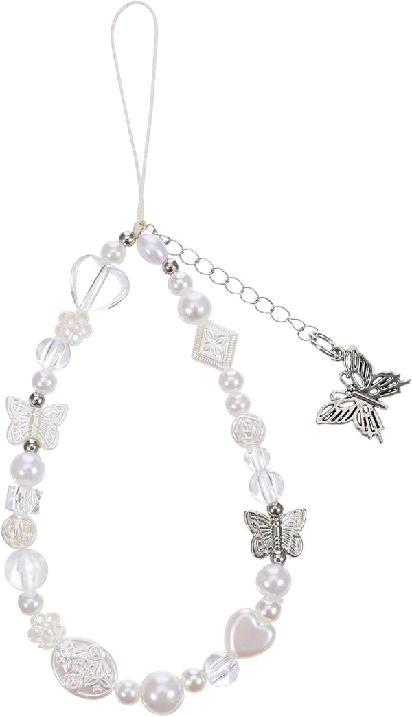 LXUEJIE 1 Pcs Beaded Camera Wrist Strap, Phone Charm Strap, Cute Digital Camera