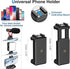 CAMOLO RIG 17-67.3 Inch Camera Tripod with Phone Holder, Camera Tripod Adjustable Height, Cold-Shoe Mount, Carrying Bag
