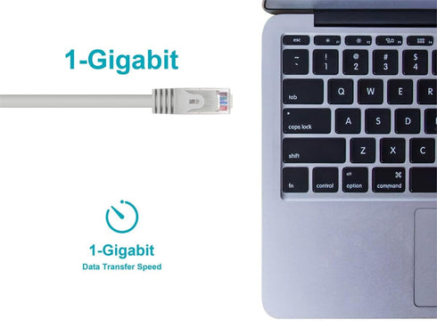 Cat6 RJ45, 24AWG 550Mhz, 7 Monoprice Ethernet Patch Cable - Snagless Stranded Pure Bare Copper Wire, UTP, Feet, Gray