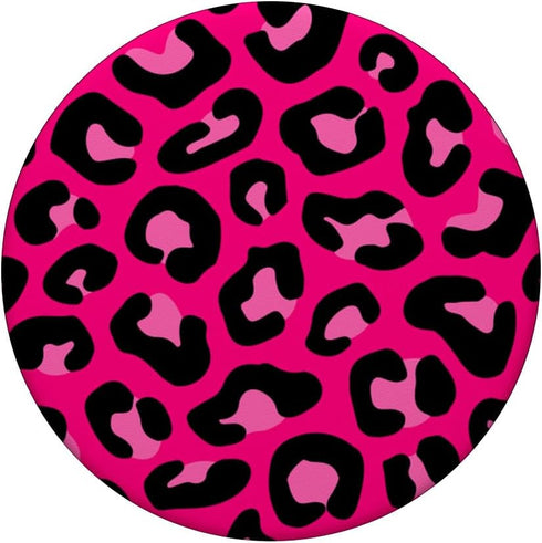 Cheetah Like Animal Leopard Pattern Print Black Pink PopSockets Standard PopGrip