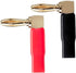Monoprice 10 Pair Right Angle 24k Gold Plated Banana Speaker Wire Cable Screw Plug Connectors (121915)