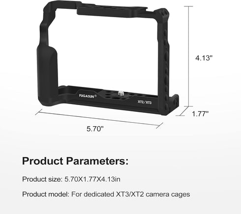 XT2 Camera Cage, Premium Closed Security Cage for Fuji X-T2 and X-T3 Cameras