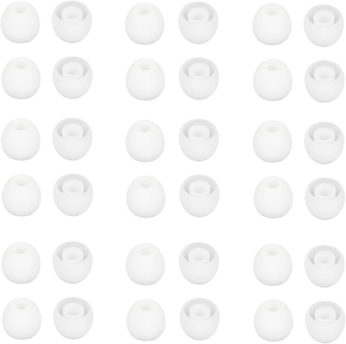 Small White Silicone Earbud Tips - 36 Pieces, Soft & Comfortable, Fits Most In-Ear Headphones, Inner Hole 3.8mm-5.5mm.