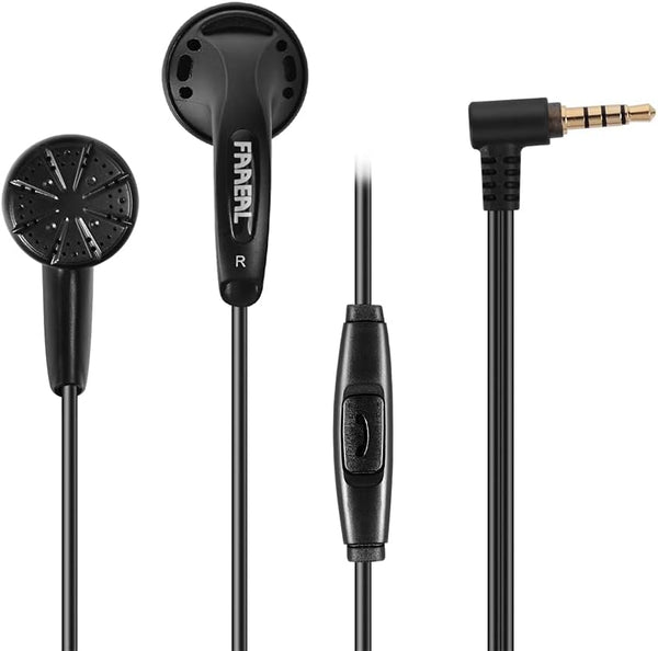 FAAEAL Iris Ancestor in-Ear Earphones, Super Bass 3.5mm Wired Headphones with/without HD Microphone, Black