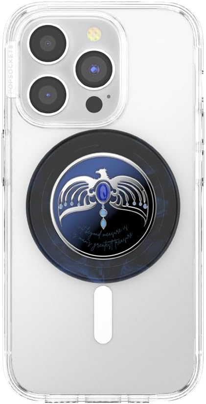 PopSockets Round Phone Grip Compatible with MagSafe, WB Harry Potter Dark Arts - Enamel Diadem, Adapter Ring Included,