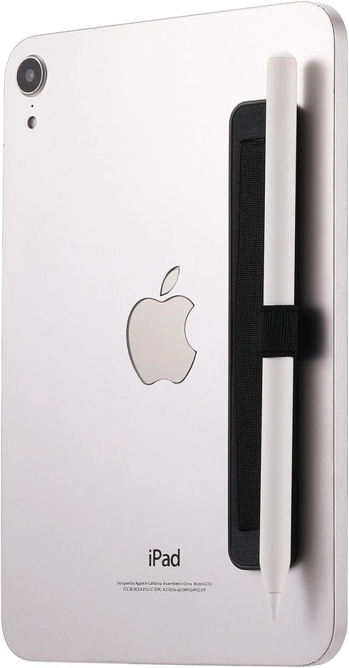 CCSmall Black Stylus Pen Pencil Holder with Elastic Pocket, Wrist Strap, Adhesive Sleeve for Cases, Notebooks, Tablets