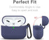 Lerobo Compatible with AirPods Pro Case,Silicone AirPods Pro Case Cover,Waterproof Protective Cover for Airpod Pro Supports Wireless Charging with Carabiner Front LED Visible,Blue Gray