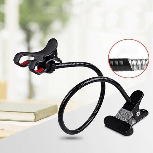Bedside Phone Holder, Gooseneck Clip Flexible Arm Phone Holder, 360 Adjustable DIY Flexible Mobile Phone Bracket
