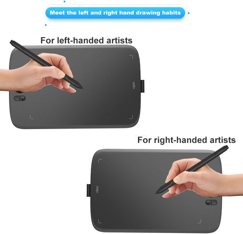 UGEE M808 Graphics Drawing Tablet, 10x6.25 inch Ultra Thin with 8 Shortcut Keys, Battery-Free Stylus for Digital Drawing