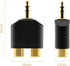 3.5mm to RCA Splitter Adapter - Gold Plated 3.5mm Male Stereo to 2 RCA Female Jack Y Plug Audio Converter (2 Pack)