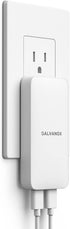 Galvanox Dual USB-C Flat Wall Charger - Fast Charging Ultra Slim Outlet Plug, Multi Port Type C for iPhone 13, 14, 15