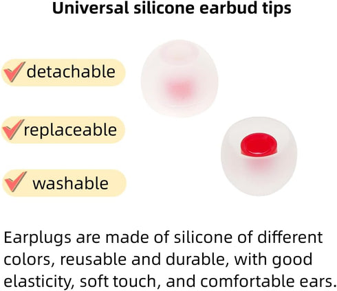 Earbuds Replacement Tips, Silicone Earpads for Bluetooth Earphones, 18 Pairs S/M/L for In-Ear Headphones