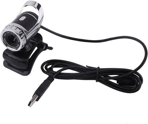 12M 360 20 Web Camera with HD Video Rotating Stand Built-in Microphone Compatible with PC and Laptop Silver Clip On USB