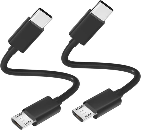 USB-C to Micro USB Cable 2-Pack for Samsung Galaxy S7/S4, MacBook Pro Air, X-Box-One PS4 Controller, Fire Tablets