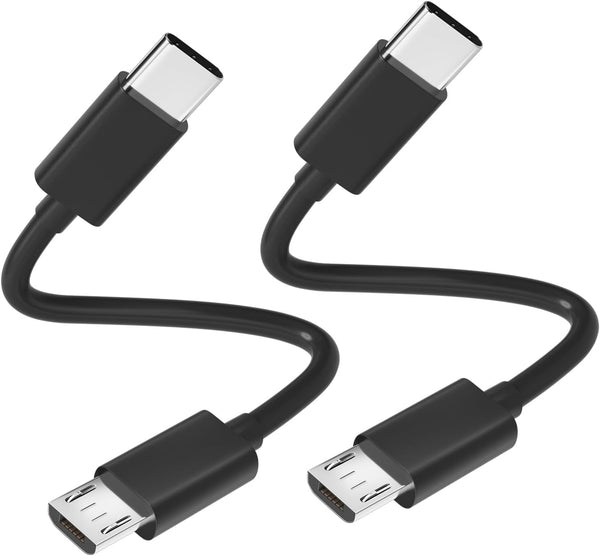 USB-C to Micro USB Cable 2-Pack for Samsung Galaxy S7/S4, MacBook Pro Air, X-Box-One PS4 Controller, Fire Tablets