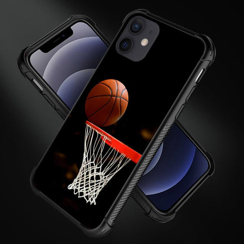 Basketball Hoop Pattern Case for iPhone 12 Mini - Anti-Scratch, Shockproof Cover for Boys & Men - 5.4 inch Compatibility