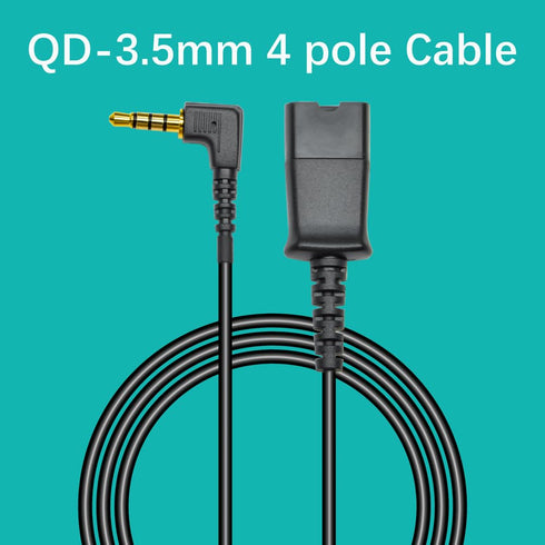 3.5mm Headset Adapter Cable for Plantronics QD, Compatible with Android Smartphones, Tablets, Mac Laptops