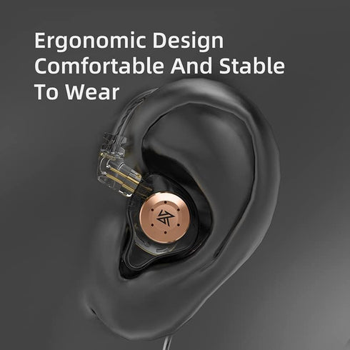 keephifi KZ EDX Pro in Ear Monitor with Mic, Wired Headphones, HiFi Stereo Stage Wired Earphone, Dual DD IEM Earbuds