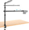 Overhead Camera Mount Table Stand with 2 Section Telescopic Arm, Adjustable Light Stand Mount for DSLR, Phone, Webcam