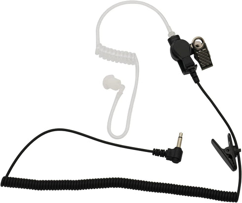 3.5mm Receiver/Listen ONLY Surveillance Acoustic Tube Earpiece Headset - 2 Pack with Medium Earmolds