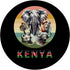 Kenya Big 5 Watercolor on Retro Sunset, PopSockets Standard PopGrip for Kenya Fans