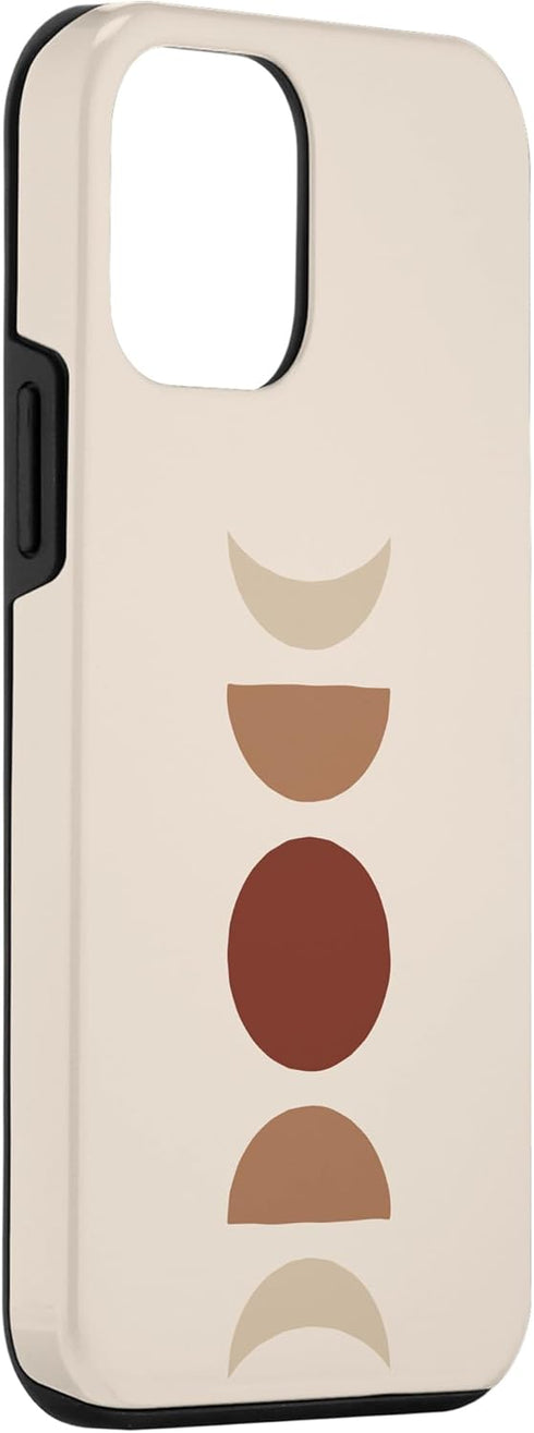 iPhone 12 mini Case - Phases of Moon Boho Beige Rust Red Burnt Orange