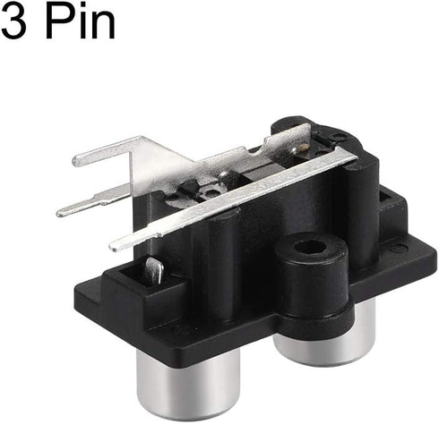 uxcell AV Concentric Outlet 2 RCA Female Jack 3-Pin Connector Socket Panel Mount 2pcs by uxcell