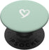 White Minimalist Heart Green PopSockets Standard PopGrip