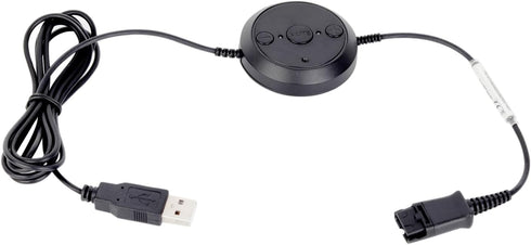 VoiceJoy U15 Quick Disconnect QD to USB Plug Adapter - Mute Volume Control for Plantronics Headset QD Connector
