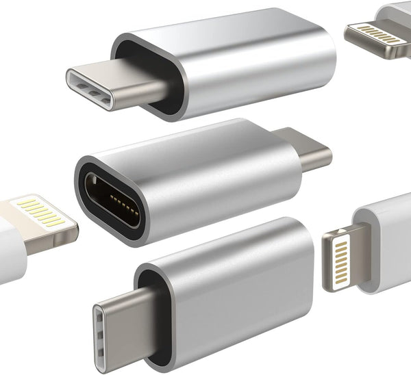 Lightning Female to USB C Male Adapter (3 Pack) for Galaxy S22 Ultra, S20, S21, S9, S10, Note, Pixel, LG, Apple
