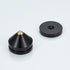 Speaker Spikes Floor Protectors 4pcs, Shockproof Speaker Isolation Stand Feet for HiFi Amplifier, Subwoofer, DAC Recorder, Turntable, Cone Base Pad with Adhesive, Black