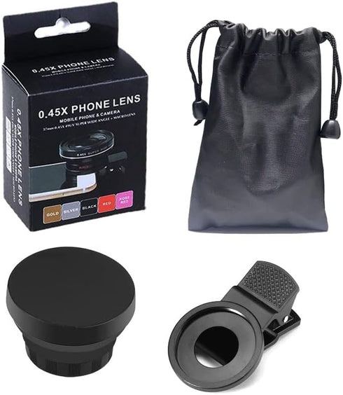 Mcoplus 2 in 1 Clip-on Lens Kit, 37mm 0.45X Super Wide Angle & Macro Lens for iPhone and Android