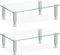 VSAR House Tempered Glass Monitor Riser with Height Adjustable, Clear Computer Monitor Stand for