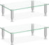 VSAR House Tempered Glass Monitor Riser with Height Adjustable, Clear Computer Monitor Stand for
